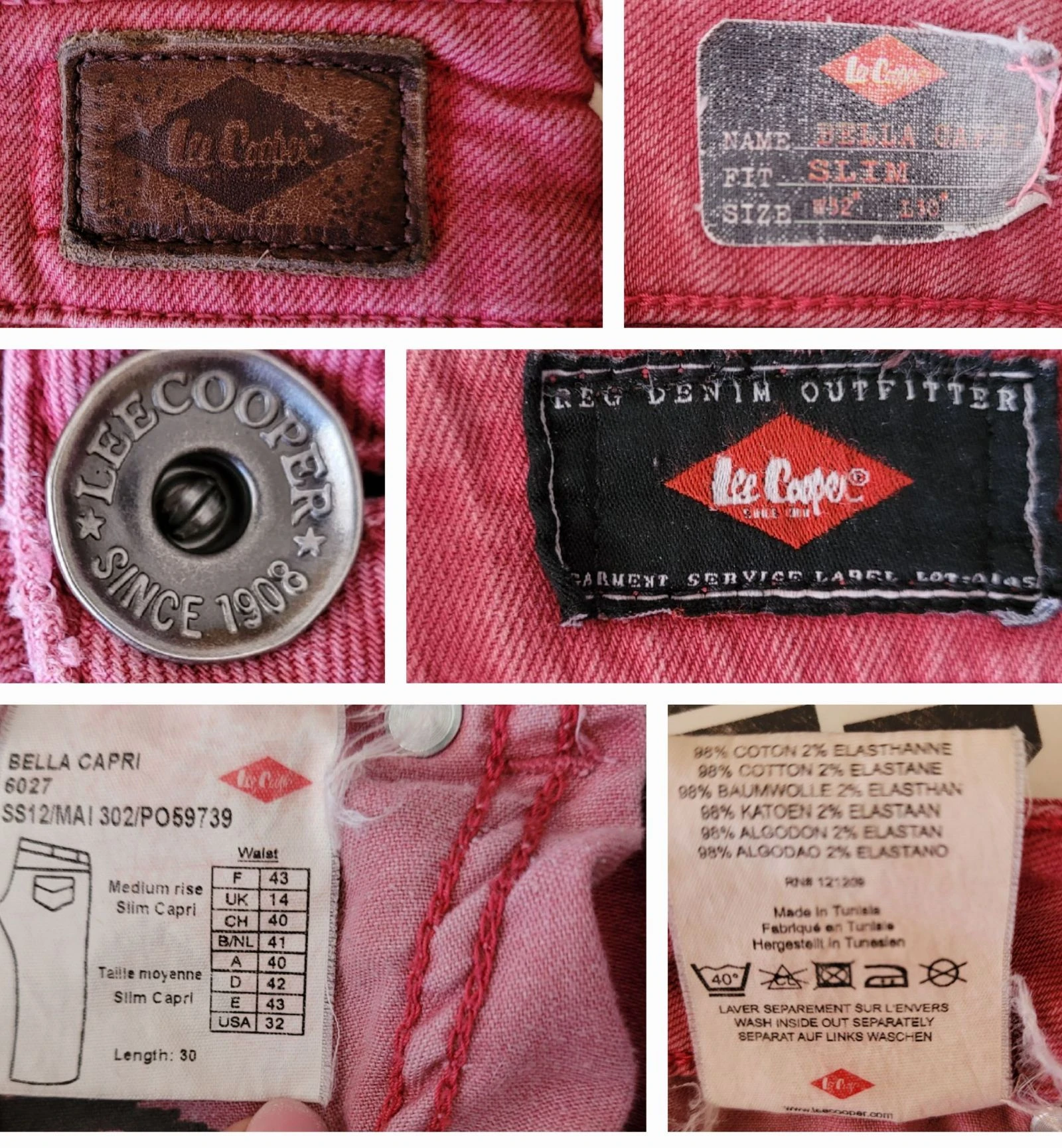 Lee Cooper Jeans TFr40/TL-Rosa-Modelo Bella Capri-Corte Skinny-BE – photo 5